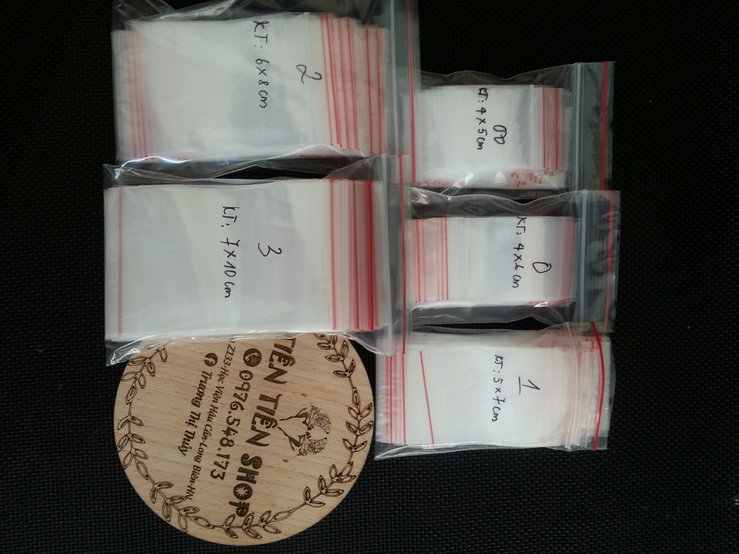 50 chiếc túi zip các size từ 00-3