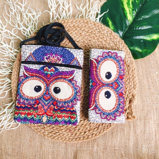 Túi Thổ Cẩm Siêu Phẩm Combo Cú Tím .