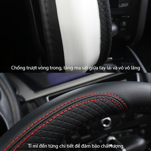 [HCM]Bọc vô lăng mẫu đen đen VL02 - có ảnh thật