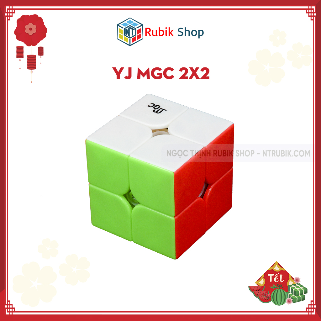 Rubik 2x2x2 YongJun YJ MGC 2x2 Stickerless/ Black Màu đen