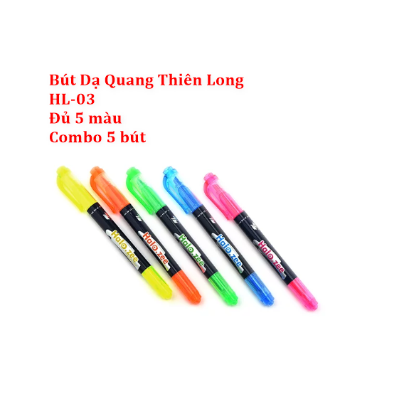 Bút Lông Dạ Quang Thiên Long HL-03/Combo 5 Bút