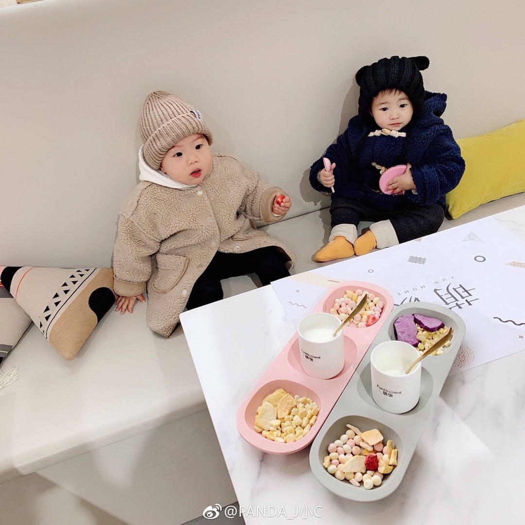 Khay ăn dặm sợi tre 3 ngăn cho bé (không bao gồm bát, thìa dĩa)