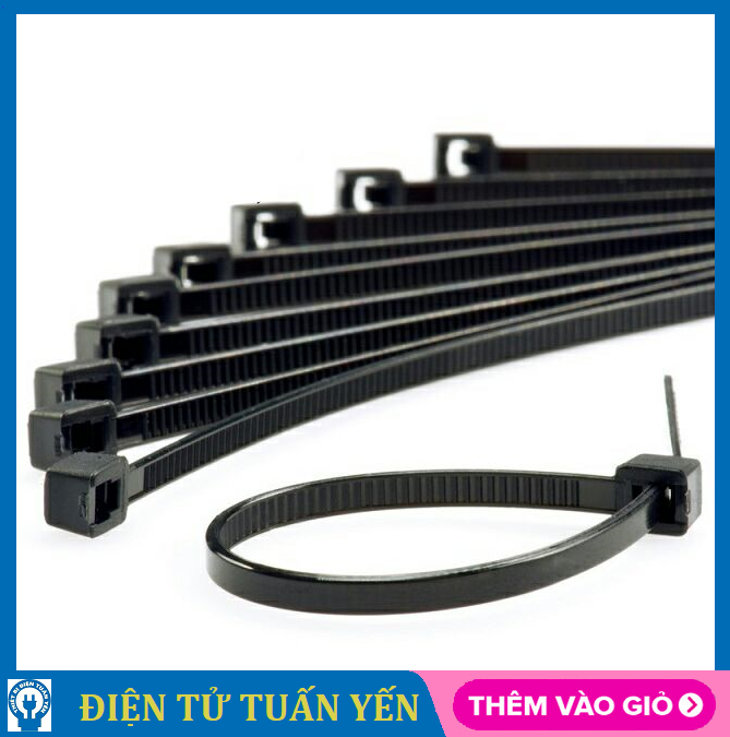 Bịch 100 sợi dây rút nhựa màu đen nhiều kích thước