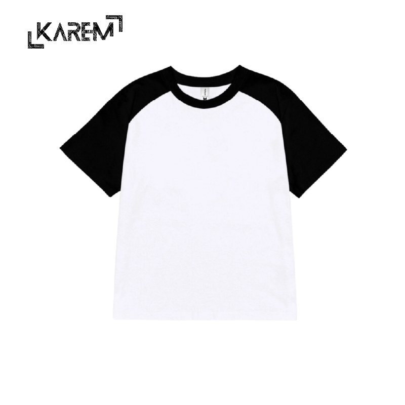 Áo baby tee phối trơn KRBT01 cotton cổ tròn basic