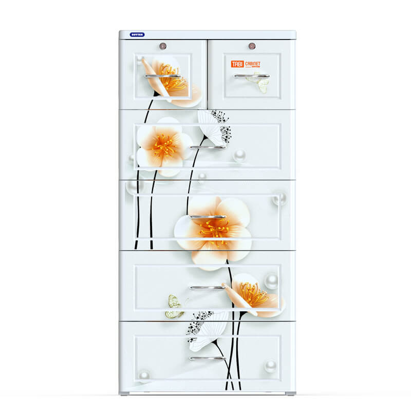 [CÓ SẴN]-[GIAO SIÊU TỐC]-[ĐÃ LẮP RÁP HOÀN THIỆN] Tủ nhựa cao cấp Duy Tân TABI 5 tầng Trắng - Giao đúng Màu đã Chọn - Hoa văn ngẫu nhiên theo các hình đã đăng