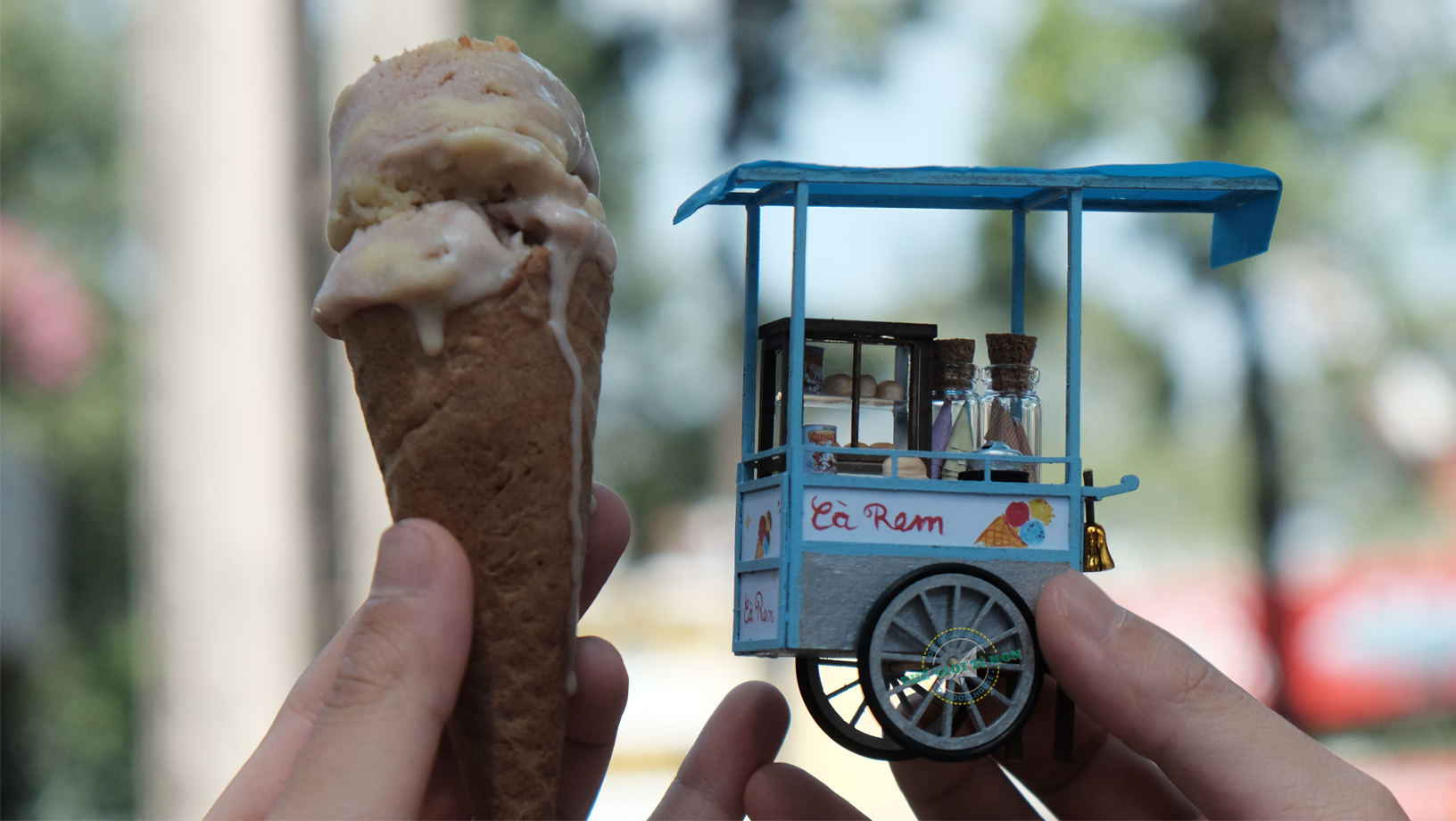 Saigon little DIY assembly model-ice cream car-hr05