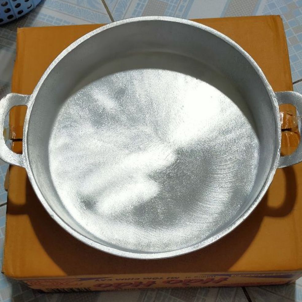 chảo gang đáy bằng đúc thủ công dk29cm cao7cm