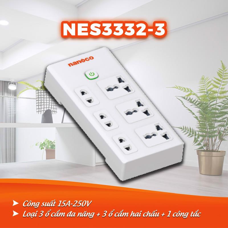 Ổ cắm có dây 3M + công tắc, Nanoco
