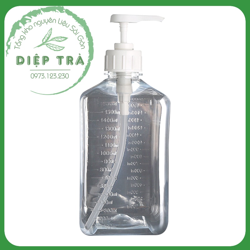Bình bơm Siro nhựa 1600ml (đựng syrup, dày, bền, đẹp)