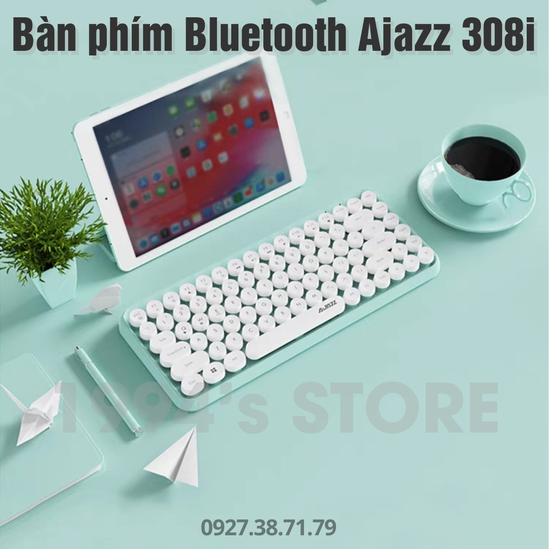 Bàn phím giả cơ không dây bluetooth ajazz 308i - dùng được cho windows, mac os, ios, android - nhỏ gọn tiện lợi