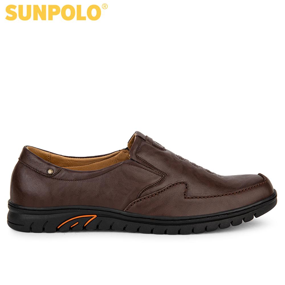 Giày Lười Nam Da Bò SUNPOLO SUS511 (Đen, Nâu)