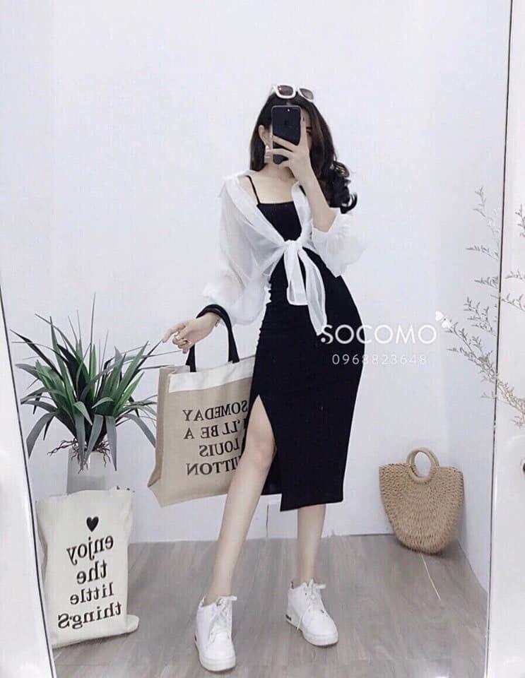 Đầm body kèm áo sơ mi mẫu mới cực đẹp