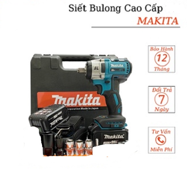 Máy siết mở bulong dùng pin Makita CAO CẤP+BẢO HÀNH 12 THÁNG
