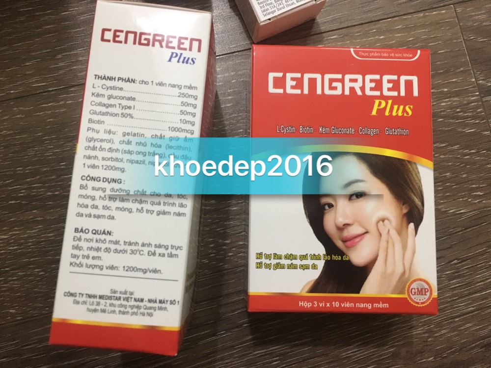 Viên uống đẹp da Cengreen Plus hộp 30 viên