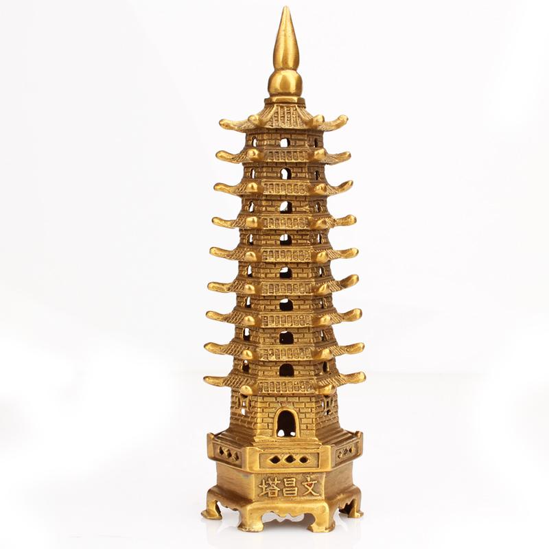 Tượng tháp Văn Xương trung cao 24cm bằng đồng thau Hồng Thắng ( phong thuỷ phát huy học vấn)