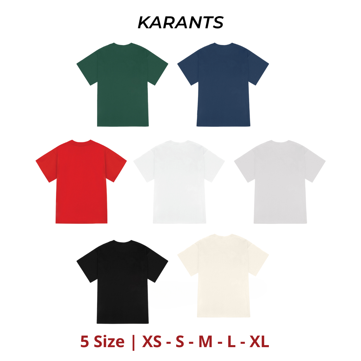Áo thun trơn 260gsm Karants cotton 5 size cao cấp form oversize Nam Nữ Unisex Menswear - KR177