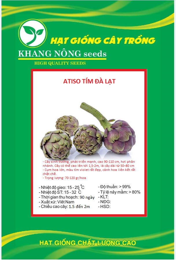 Hạt giống cây atiso tím đà lạt - gói 5 hạt