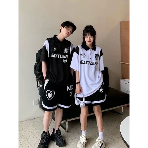Set bộ áo polo mix quần V