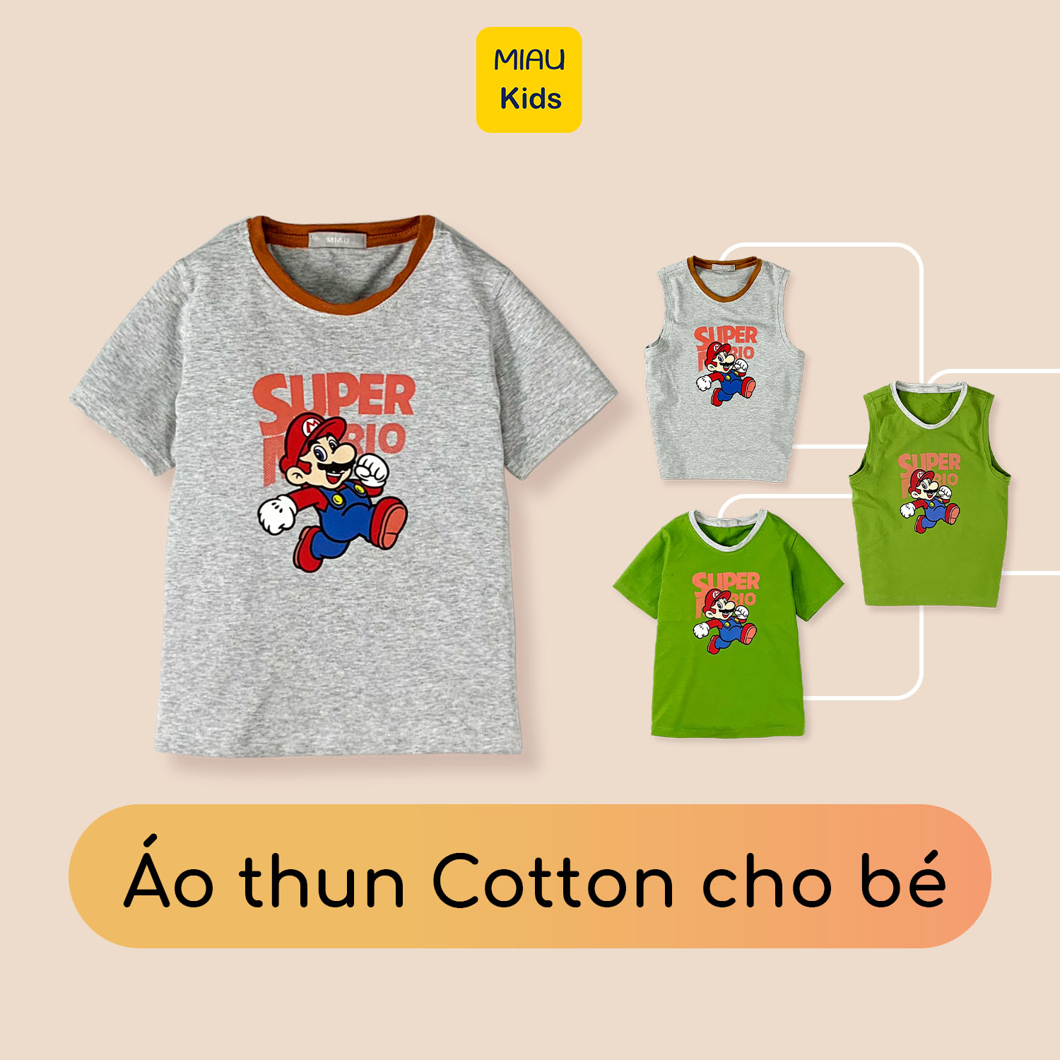 Pullover boys Mario color, pullover cool cotton for baby from 9kg to 55kg