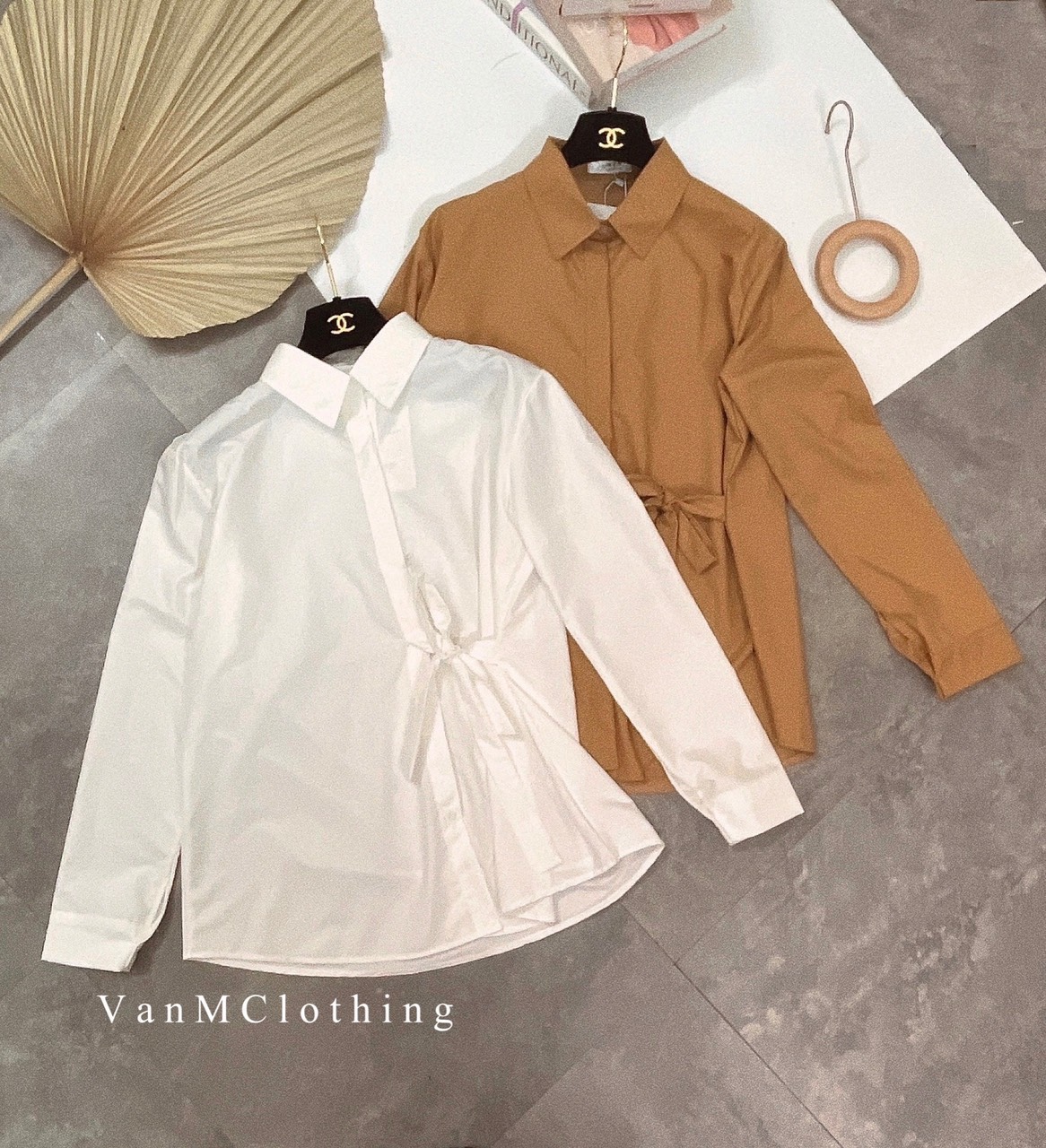 Áo sơ mi buộc eo phong cách Hàn Quốc
