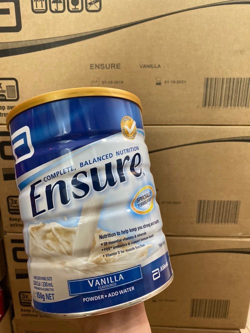 Lon sữa Ensure Úc hương Vị Vani 850gr