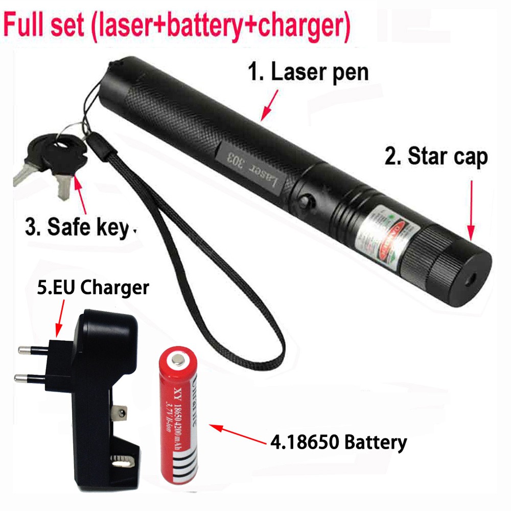 Đèn laser 303 (kèm hộp + pin + sạc)