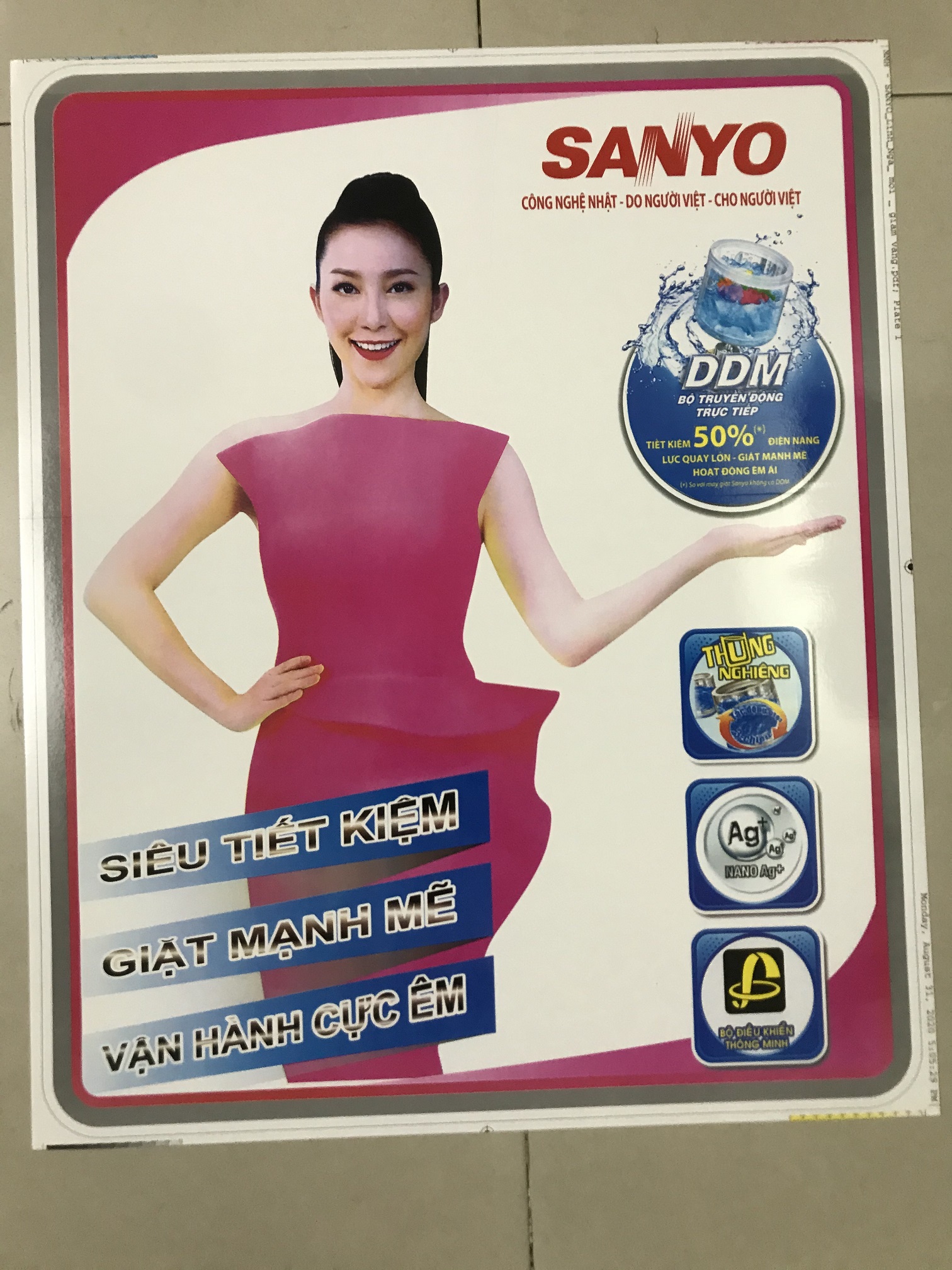 [HCM]Tem dán máy giặt Sanyo Aqua / Miếng dán máy giặt Sanyo (mẫu 3)