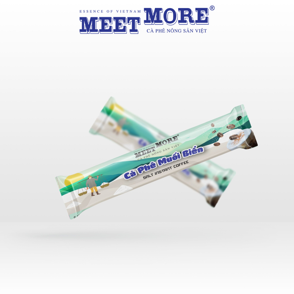 Hộp Cà Phê Hòa Tan Vị Muối Biển Meet More (10 Gói/ 18 Gram) - Cà phê nông sản Việt