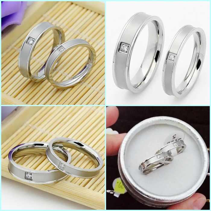 Nhẫn cặp tính nhân titan đơn giản không đen NC123