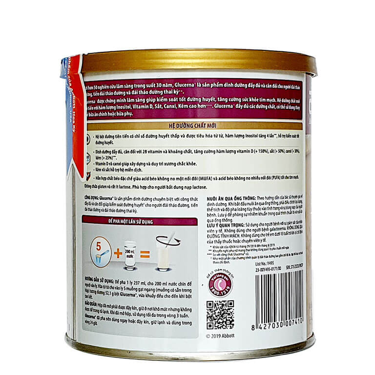 Sữa bột dành cho người tiểu đường Glucerna vani 400g