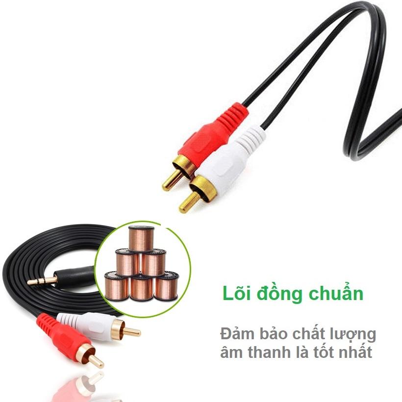 Dây loa 1 đầu 3.5 ra 2 AV dài 10m