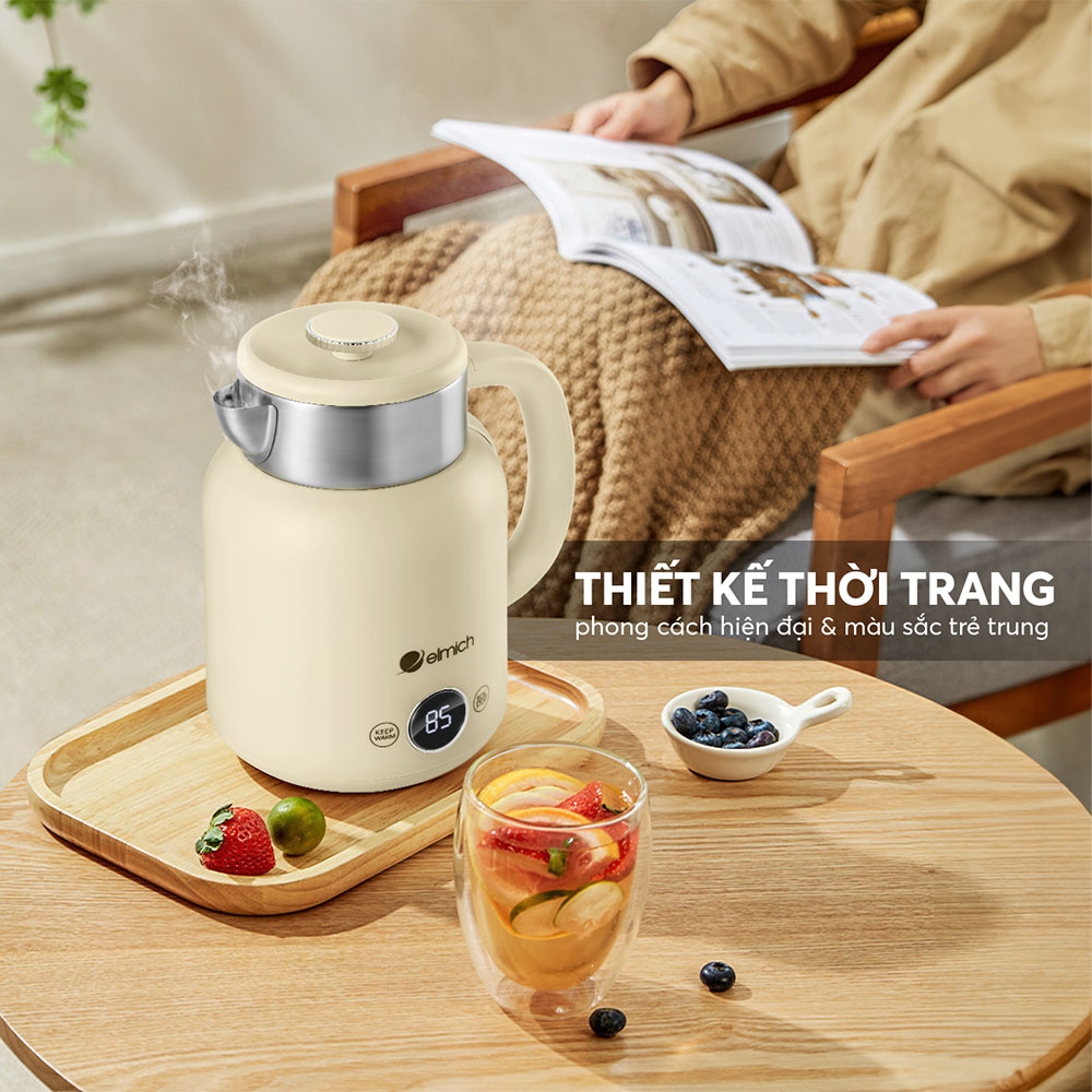 Ấm siêu tốc Elmich KEE 8456 (Mầu Vàng/ Xanh Lá/ Xanh Nhạt, Công suất 2.200W, Bảo hành 3 năm)