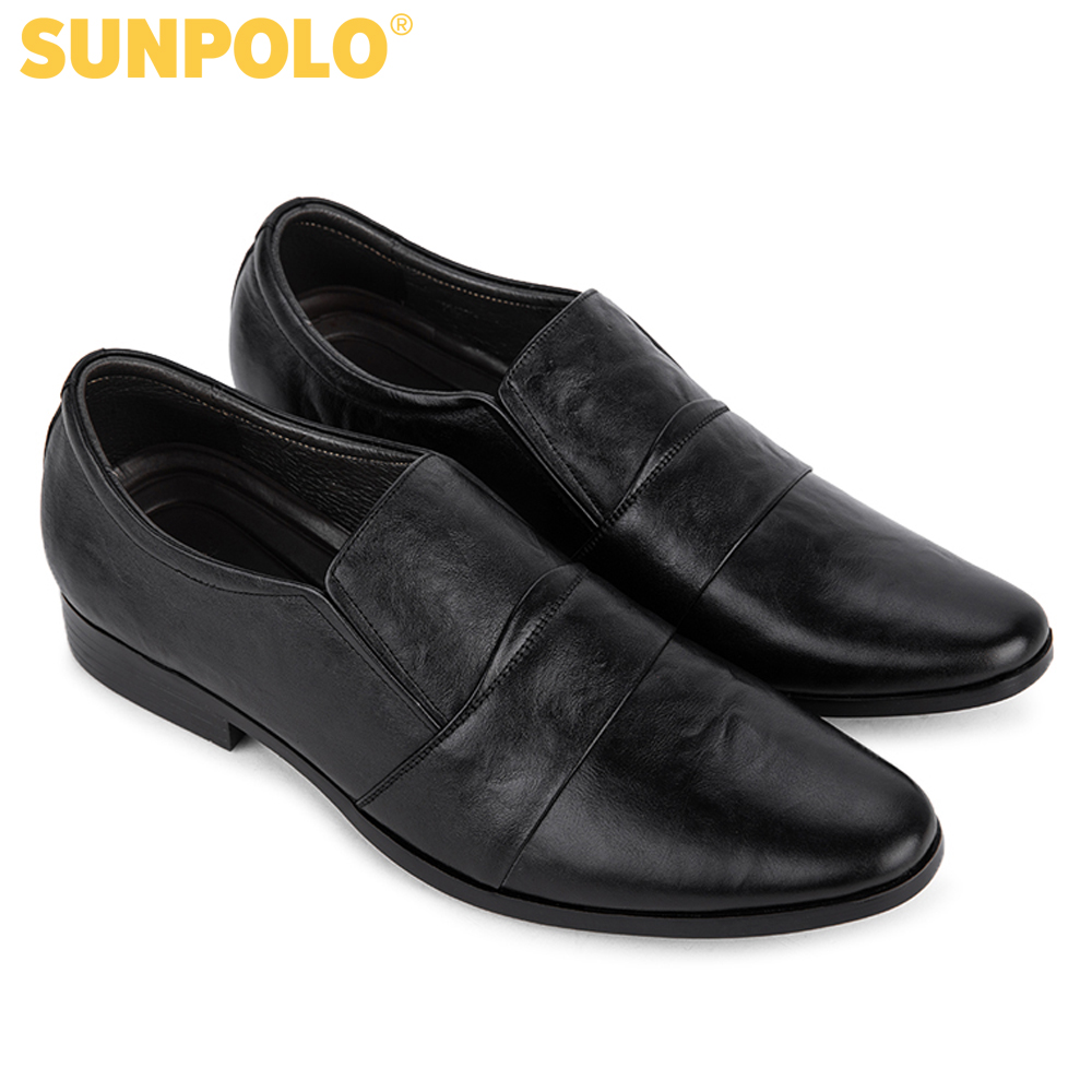 Giày nam, Giày Tây da bò công sở SUNPOLO SPH271 (Đen)