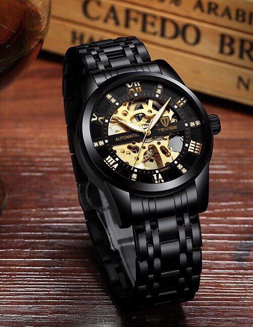 Đồng hồ cơ nam TEVISE dây thép automatic TE30