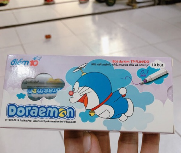 Bút lông kim FL04 Doremon 1 cây MỰC TÍM