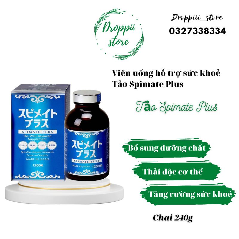 Tảo spirulina spimate plus 1200 viên bổ sung vitamin