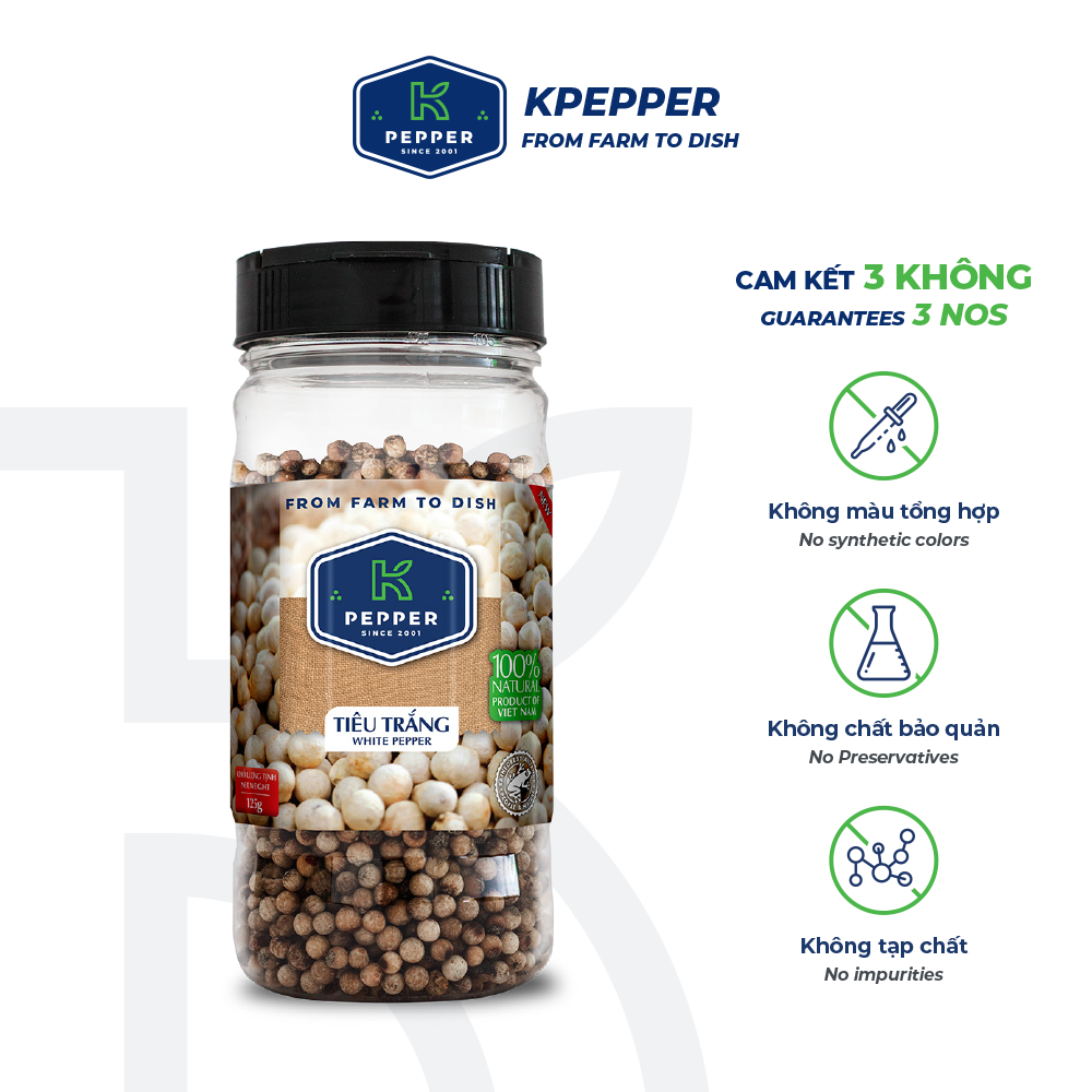 Whole White Pepper K Pepper 125g 1 Jar