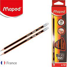 (HCM) Hộp 12 Bút chì gỗ gôm Maped 2B