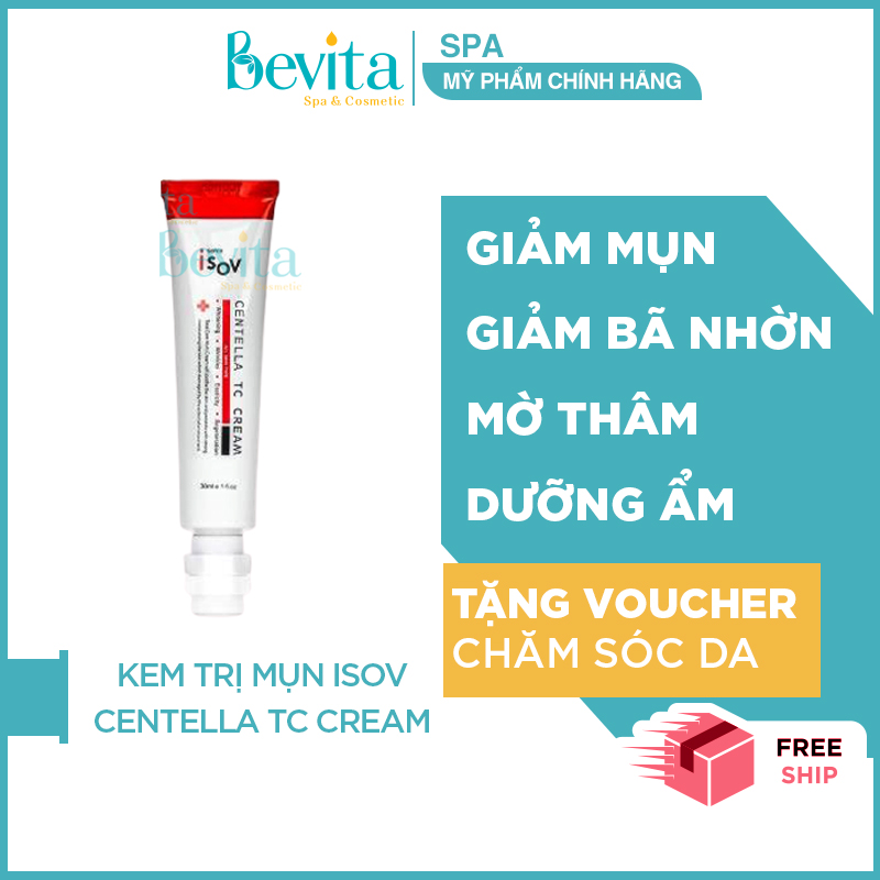 [HCM]Kem giảm mụn mờ thâm Isov Centella TC Cream 30ml kem dưỡng dành cho da mụn - Bevita