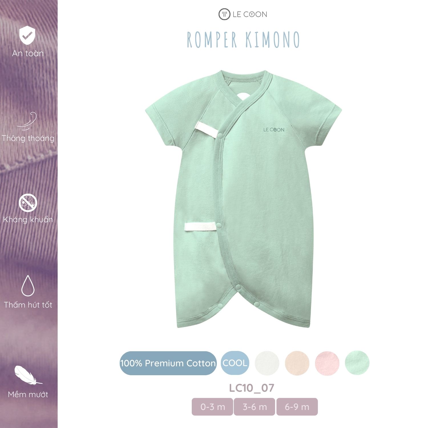 LE COON | Romper Kimono | COOL | 0-9 tháng