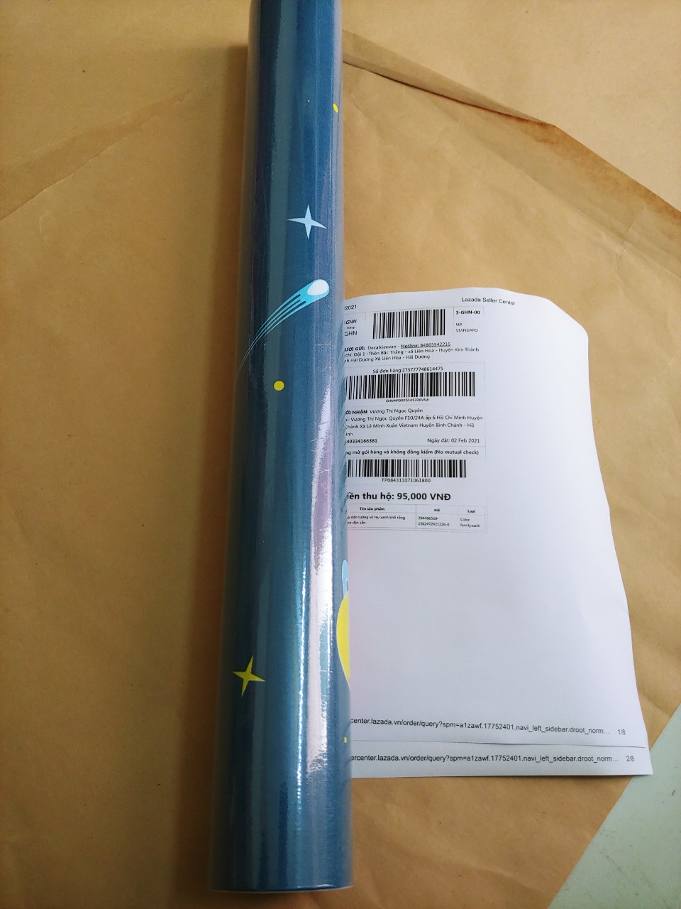 Giấy Dán Tường Vũ Trụ Xanh (Dài 10m, Rộng 45cm)