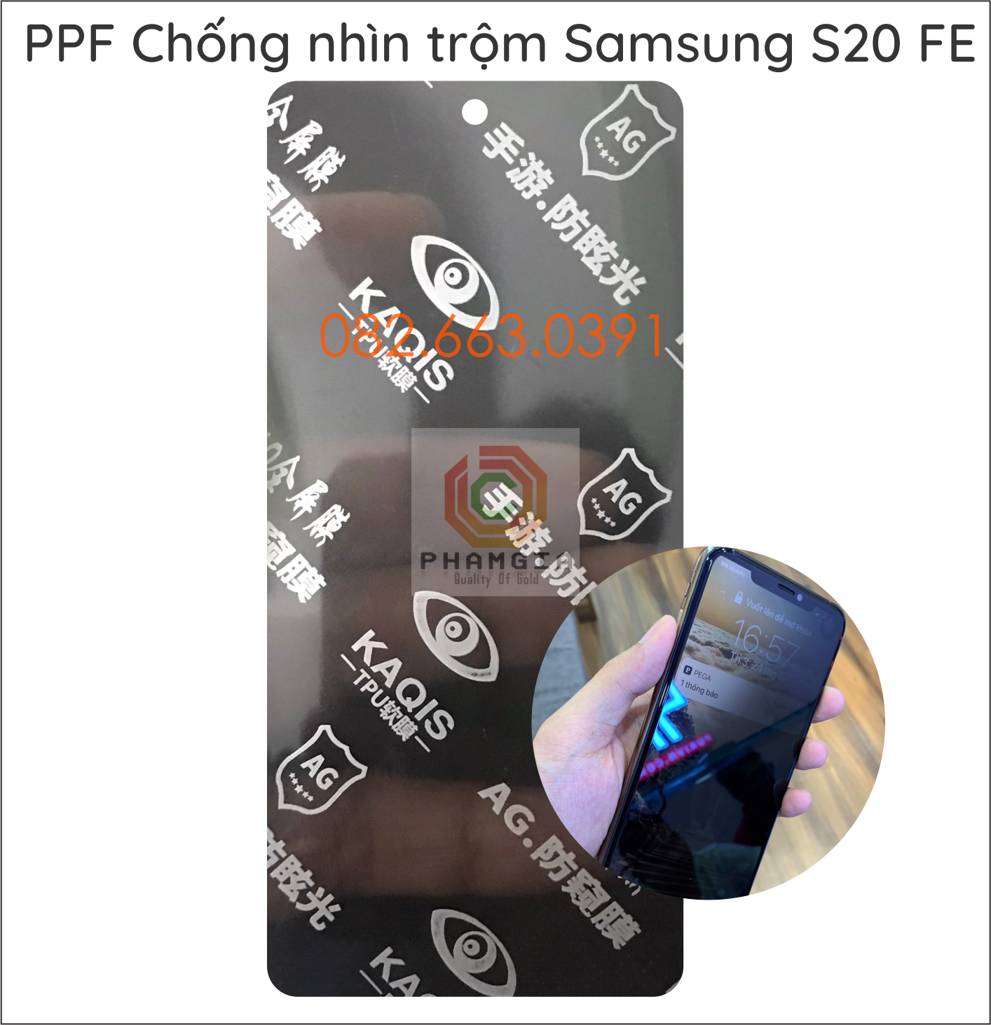 Dán PPF dẻo chống nhìn trộm Samsung S20 FE siêu bền, tự phục hồi vết thương