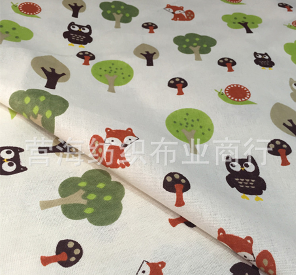 [HCM]VẢI BỐ/VẢI CANVAS HỌA TIẾT CÚ VÀ CÂY