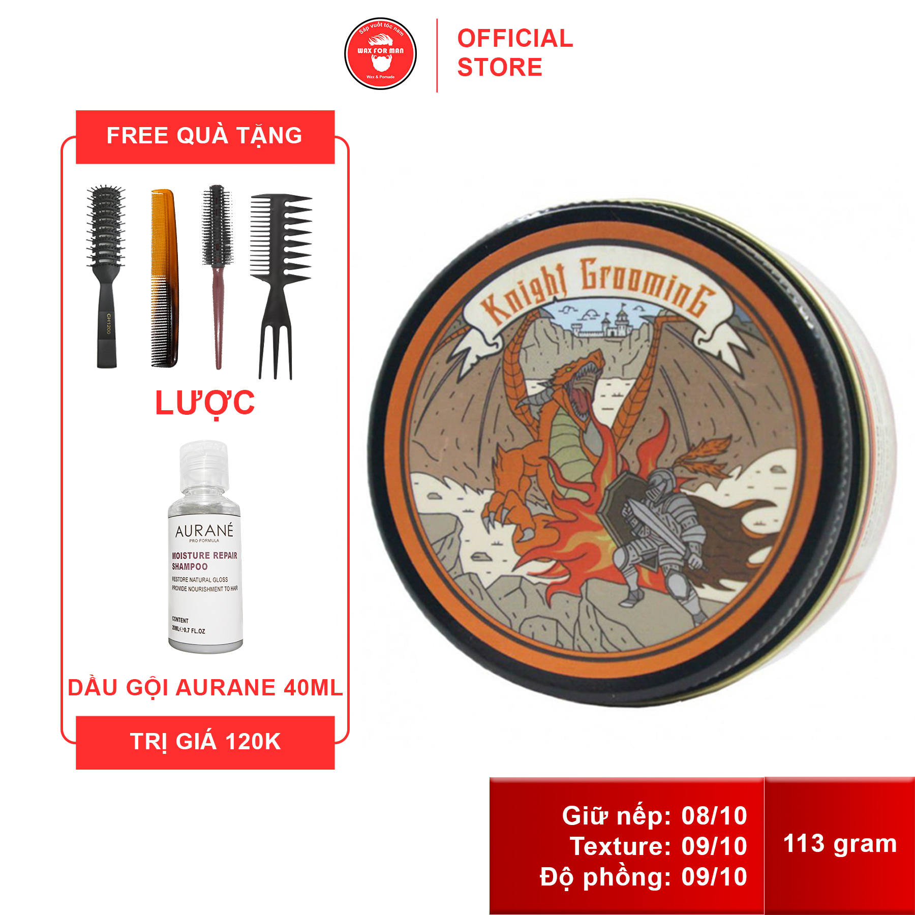 Sáp vuốt tóc Knight Grooming Slick Pomp Dragon