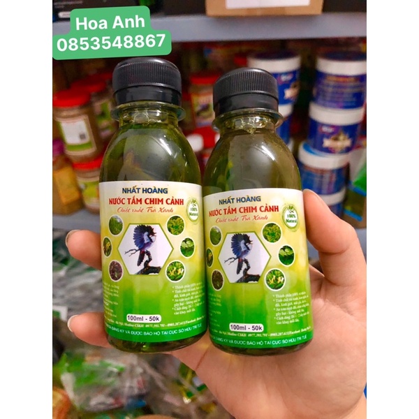 Nước tắm chim cảnh nhất hoàng 100ml - chiết xuất trà xanh hoàng đại ca