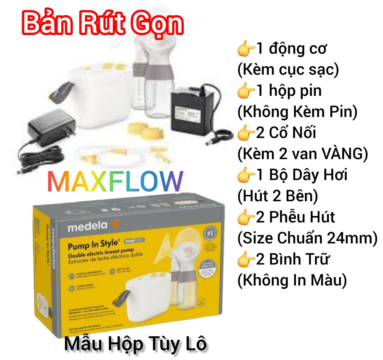 [NGUYÊN TEM] Máy Hút Sữa Điện Đôi MEDELA Pump In Style MAXFLOW Chính Hãng(Vô Địch Kích Hút Sữa)
