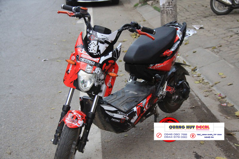 Stamp hooded Nouvo SX black red-degree stickers team boss decal motorcycle Nouvo SX black red-team hood Decal motorcycle Nouvo cheap beautiful and quality