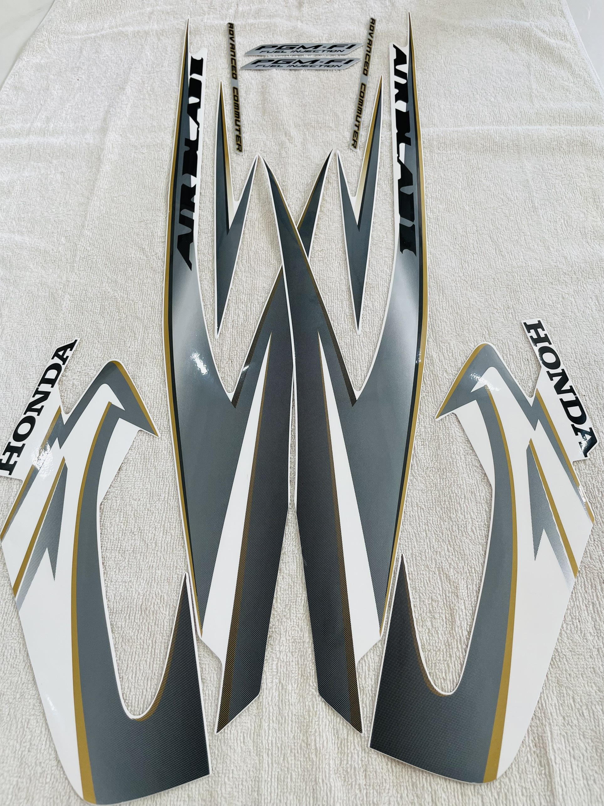 Bộ tem decal dán xe máy Honda Airblade Air blade đời 2008 2009 2010 màu trắng xám zin thái siêu đẹp