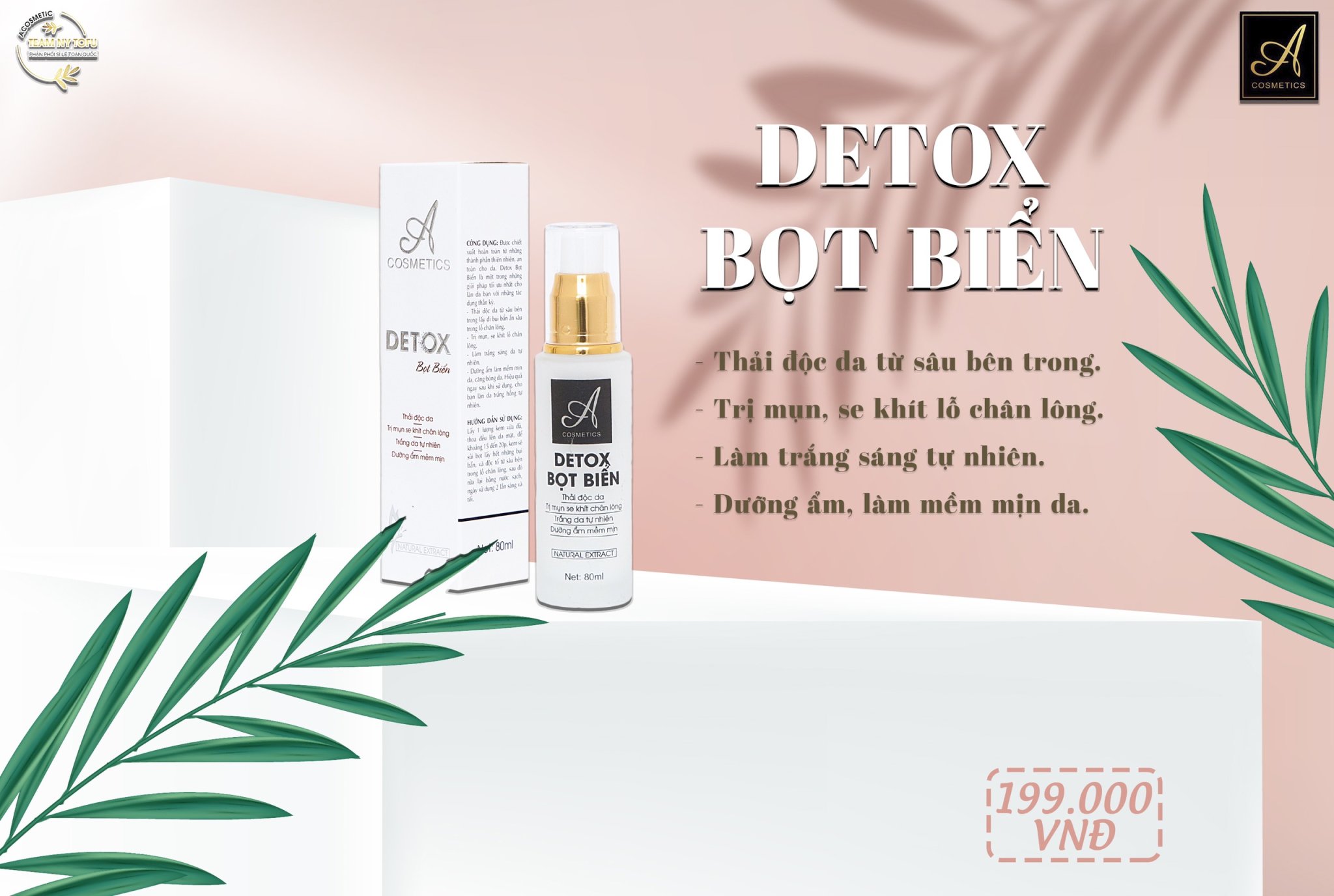 [CHÍNH HÃNG] Mặt nạ sủi bọt Detox Bọt Biển A comestic 80ml