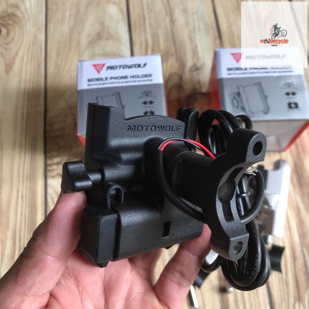 Kẹp điện thoại Motowolf kèm sạc